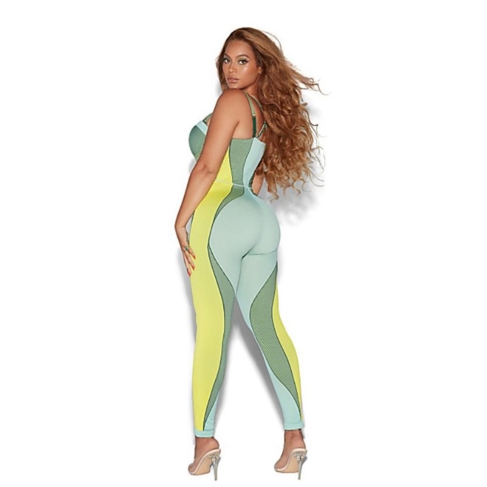 Adidas Ivy Park 2 Knit Jumpsuit Catsuit Green Yellow Brand NWT SOLD OUT